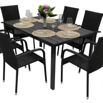 Kerti rattan szett SIENA 1+6 (különböző hosszúságú) asztal 150x90 cm kép