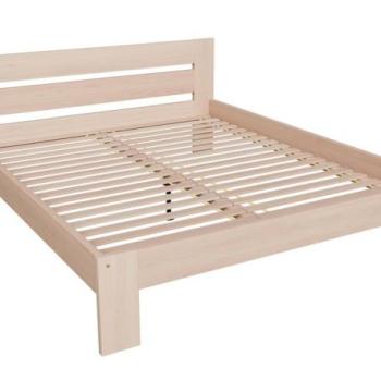 Kétszemélyes ágy, fa, bézs, 160 cm - RATEAU kép