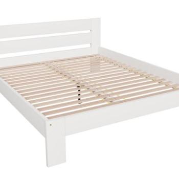 Kétszemélyes ágy, fa, fehér, 160 cm - RATEAU kép