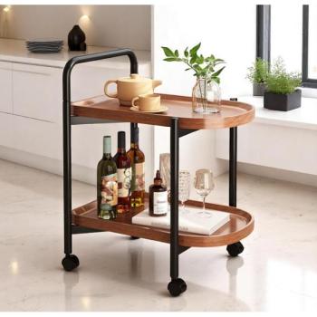 Kétszintes mobil dohányzóasztal kerekeken kép