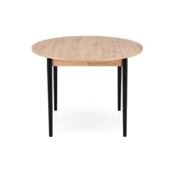 Kihúzható étkezőasztal, 102-142 cm, asztallap: artisan tölgy, lábak: fekete - TOURNIQUET kép