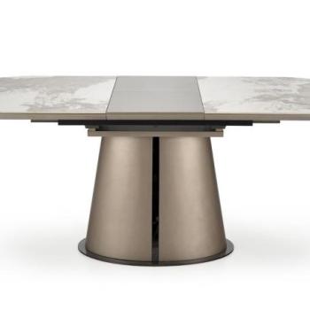 Kihúzható étkezőasztal, bézs márvány lappal, kávébarna acél lábbal - EN BEIGE kép