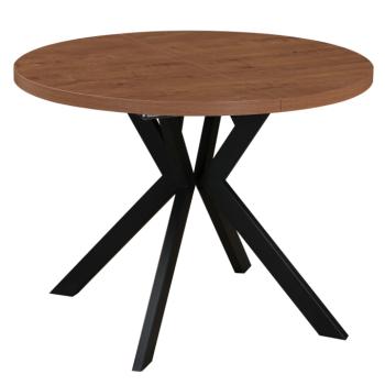 Kihúzható étkezőasztal, sötét tölgy/fekete, 100-250x75,5 cm, LUKOS kép