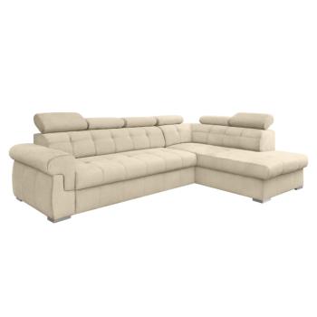 Kihúzható sarok ülőgarnitúra, bézs/ezüst, jobbos, PRIMUS ROH NEW kép