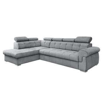 Kihúzható sarok ülőgarnitúra, szürke/ezüst, balos, PRIMUS ROH NEW kép