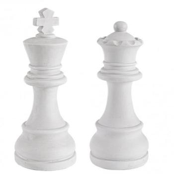 KING AND QUEEN fehér üvegszál dísztárgy 2db kép