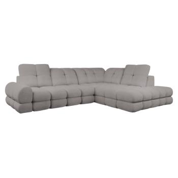 Kinyitható sarokkanapé elektromos kihúzható funkcióval, bézses szürke Taupe, jobbos, TOLLO L ROH kép