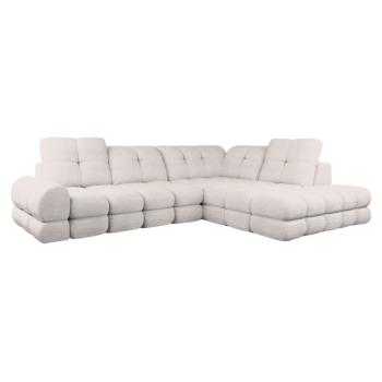 Kinyitható sarokkanapé elektromos kihúzható funkcióval, krémszínű, jobbos, TOLLO L ROH kép