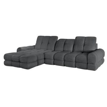 Kinyitható sarokkanapé elektromos kihúzható funkcióval, sötétszürke, balos, TOLLO S ROH kép