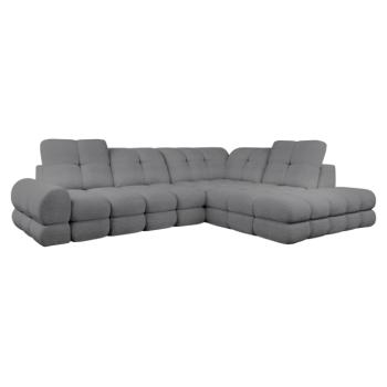 Kinyitható sarokkanapé elektromos kihúzható funkcióval, szürke, jobbos, TOLLO L ROH kép