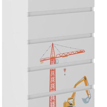 Kiváló minőségű gyermek komód teherautós motívummal 121x40x70 cm kép