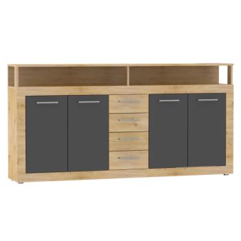 Kombinált komód, artisan tölgy/grafit, LUNYSA 2 NEW kép