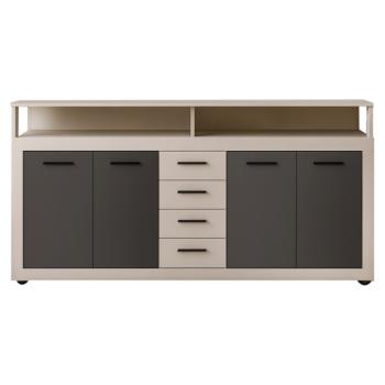 Kombinált komód, kasmír/fekete, LUNYSA kép