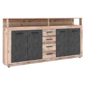 Kombinált komód, old wood light/matera, LUNYSA kép