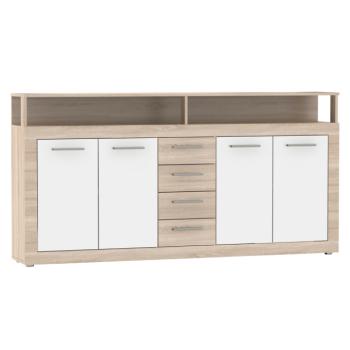 Kombinált komód, sonoma tölgy/fehér, LUNYSA 2 NEW kép