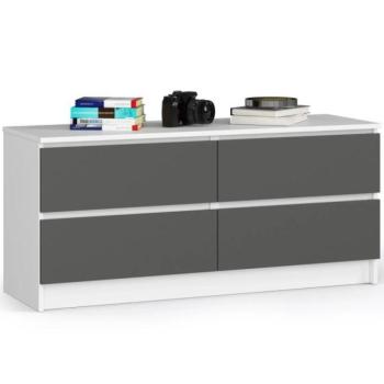 Komód - Akord Furniture K120-4 - fehér / szürke kép