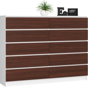 Komód - Akord Furniture K160-10 - fehér / wenge kép