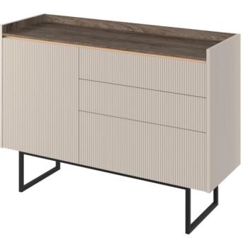 Komód Fresno AV101, Sötét tölgy, Beige, 86x118x40cm kép