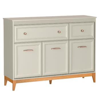 Komód, kasmír krémszín/tölgy, VENDY W-1 kép