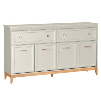 Komód, kasmír krémszín/tölgy, VENDY W-2 kép