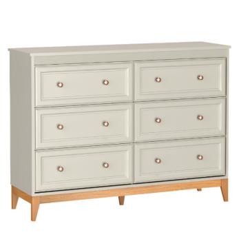 Komód, kasmír krémszín/tölgy, VENDY W-3 kép