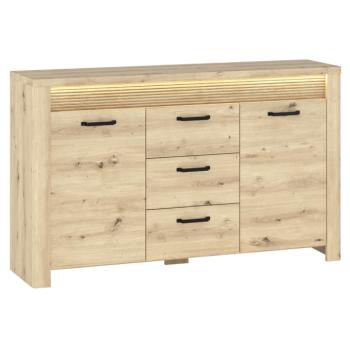 Komód LED világítással, artisan tölgy, MIRO 2D3S kép