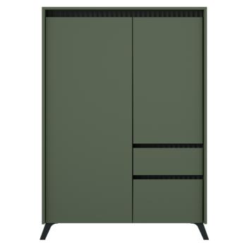 Komód, smoke zöld/fekete, LONGY REG2D1S1K kép