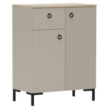 Komód, szürkésbarna Taupe/silverjack tölgy, DOMCA 2D1S kép