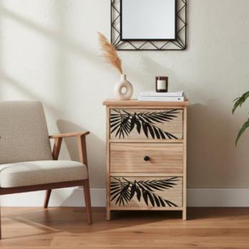 Komód ZOFIA 3 fiókkal - boho design, 40 x 29 x 58 cm, 40 x 29 x 58 cm kép