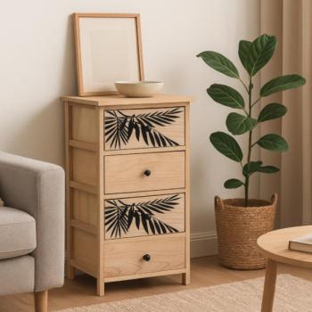 Komód ZOFIA 4 fiókkal - boho design, 40 x 29 x 73 cm, 40 x 29 x 73 cm kép