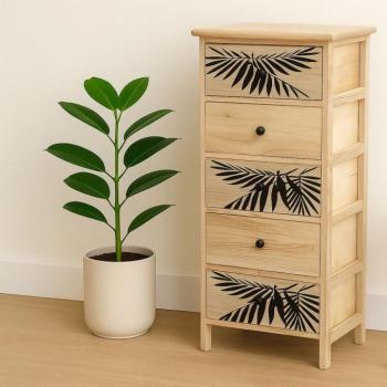 Komód ZOFIA 5 fiókkal - boho design, 40 x 29 x 90 cm, 40 x 29 x 90 cm kép
