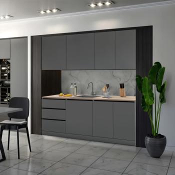 Konyhabútor, 2 m, grafit, ASTI kép