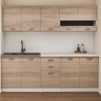 Konyhabútor, 2 m, sonoma tölgy/fehér, ANITA NEW kép