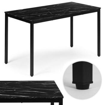Konyhai asztal fekete márvány 120 x 60 cm - univerzális asztal 4-5 fő részére kép