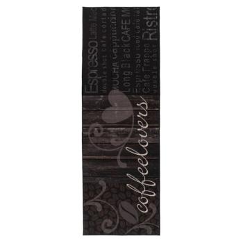 Konyhai futószőnyeg, feliratos, fekete - barna, poliészter, 60x180 cm - POPOTTE kép