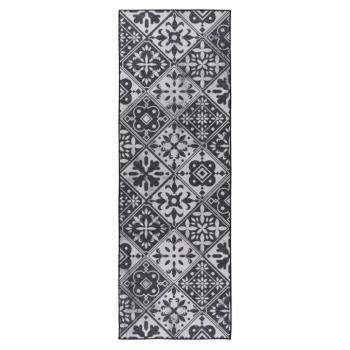 Konyhai futószőnyeg, klasszikus mintázatú, sötétszürke, poliészter, 60x180 cm - POPOTTE kép