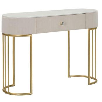 Konzol, márvány fehér-bezs, arany lábbal - SUBLIME kép