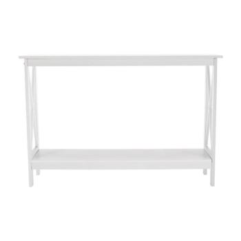 Konzolasztal, fa, fehér - CROISADE kép