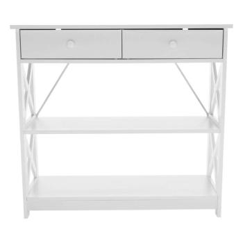 Konzolasztal, fehér, 2 fiókos - CRIQUE kép