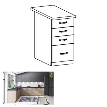 LANGEN B barna mdf fiókos alsó konyhaszekrény 40cm kép