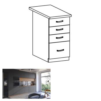 LANGEN B szürke mdf fiókos alsó konyhaszekrény 40cm kép