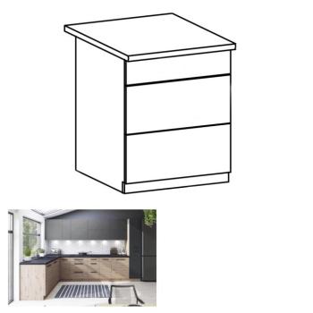 LANGEN barna mdf fiókos alsó konyhaszekrény 60cm kép