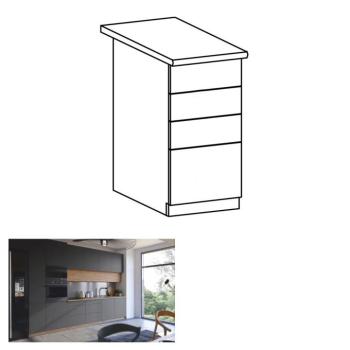 LANGEN szürke mdf fiókos alsó konyhaszekrény 40cm kép