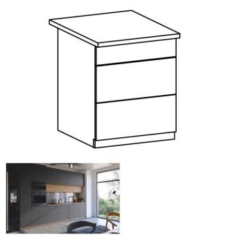 LANGEN szürke mdf fiókos alsó konyhaszekrény 60cm kép