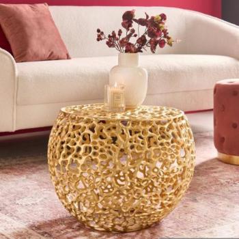 LEAF arany alumínium dohányzóasztal 55cm kép