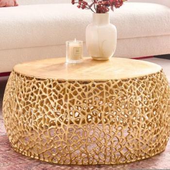 LEAF arany alumínium dohányzóasztal 75cm kép