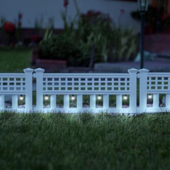 LED-es szolár kerítés – 58 x 36 x 3,5 cm – hidegfehér – 4 db / szett kép