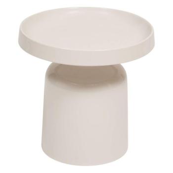 Lerakóasztal, kerek, fém, törtfehér fényes, 43x50 cm - ABUI kép