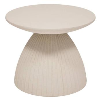 Lerakóasztal, kerek, műkő, törtfehér, 50 cm - SOMAL kép