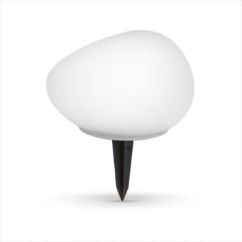 Leszúrható szolár lámpa – kavics forma – matt üveg – 165 x 142 x 115 mm – melegfehér LED kép